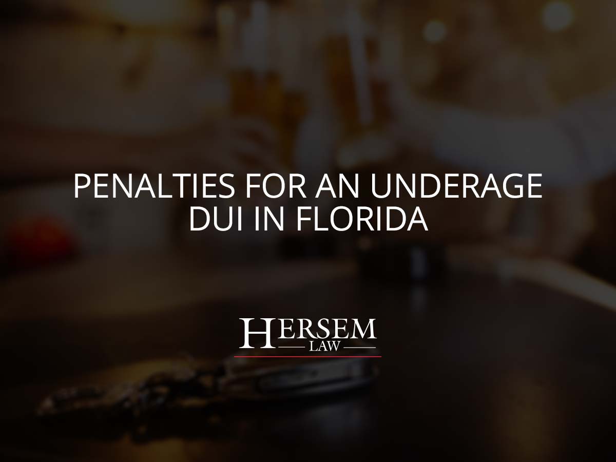 Penalties for an Underage DUI in Florida
